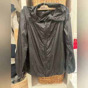 Dark Gray Utility Jacket with Hood‎ and Lightweight Water-Resistant Material